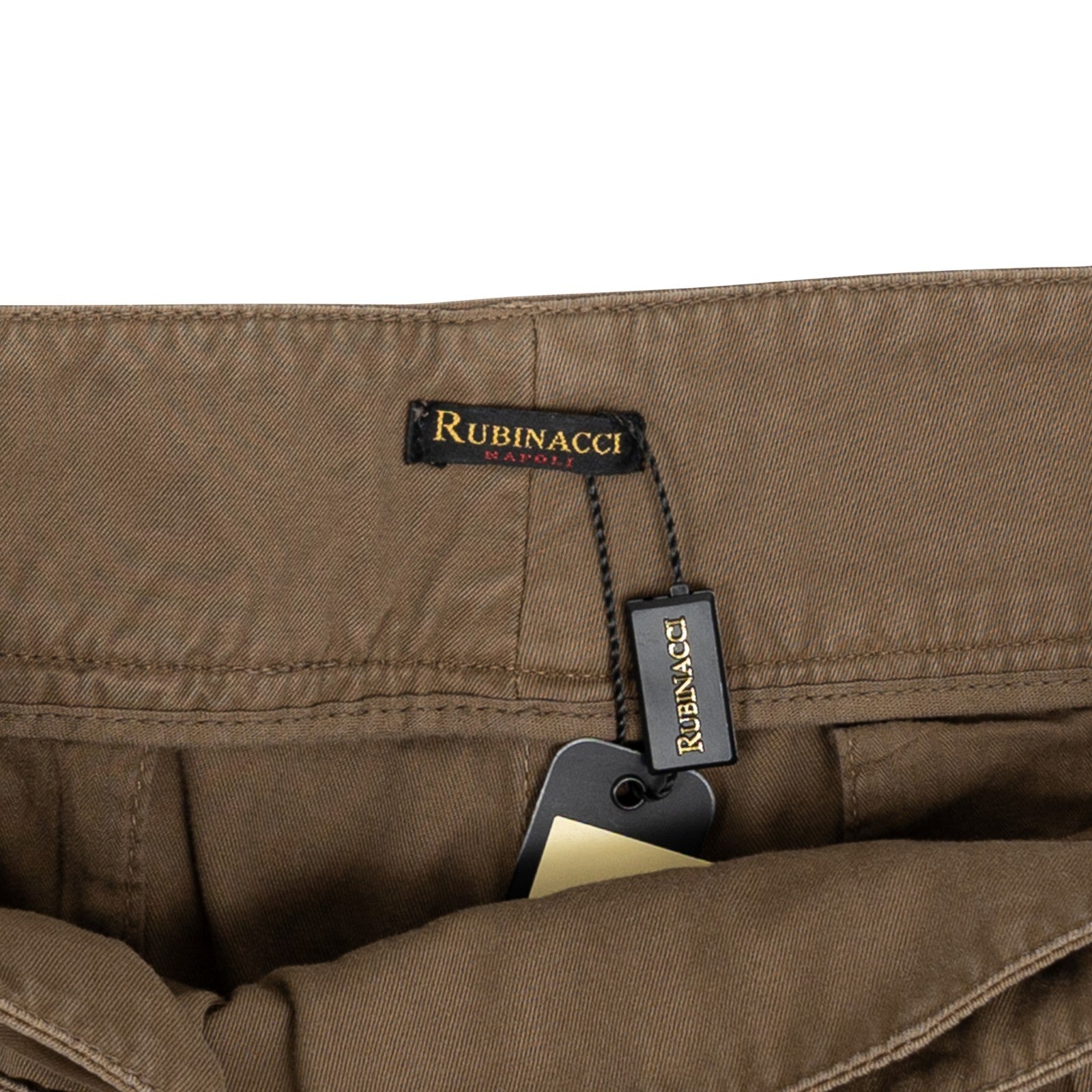 650$ RUBINACCI NAPOLI "Manny" Brown Cotton High Rise Pant Gurkha 30 US / 46 EU