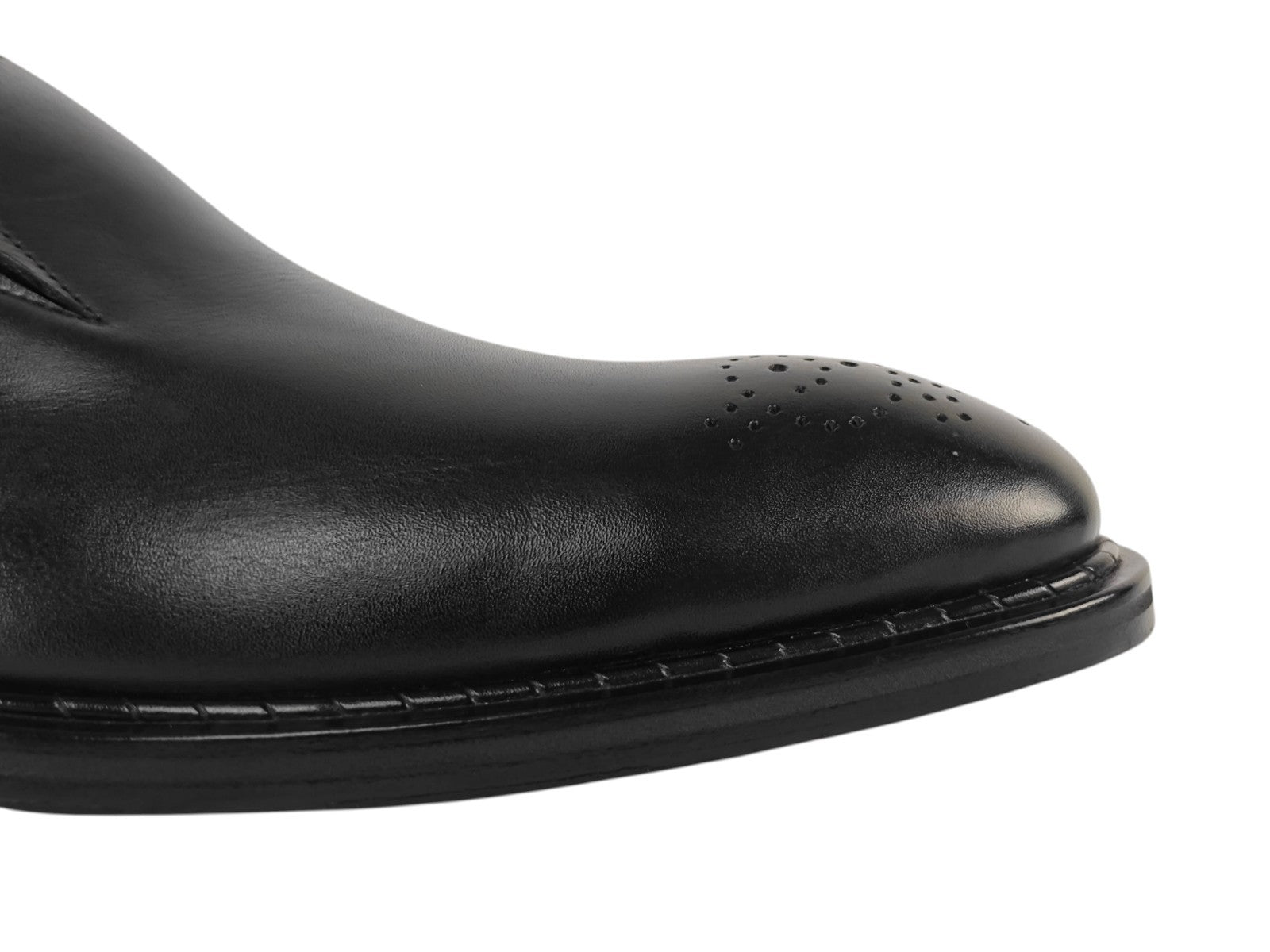 1400$ TESTONI "Venezia" Slip On Shoes Calf Black Goodyear Welted 8 UK 9 US 42 IT