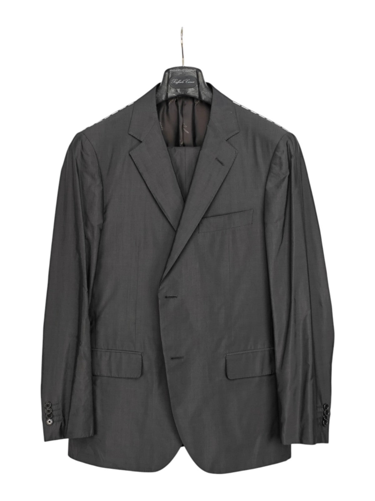 $1600 RAFFAELE CARUSO Gray Suit 100% Silk Mill 42 US / 52 EU  7R