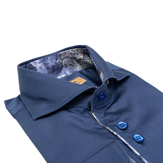 LUXURY 950$ GERLIN Shirt Blue ALUMO SUPRALUXE Cotton + Silk 16-41  ZILLI