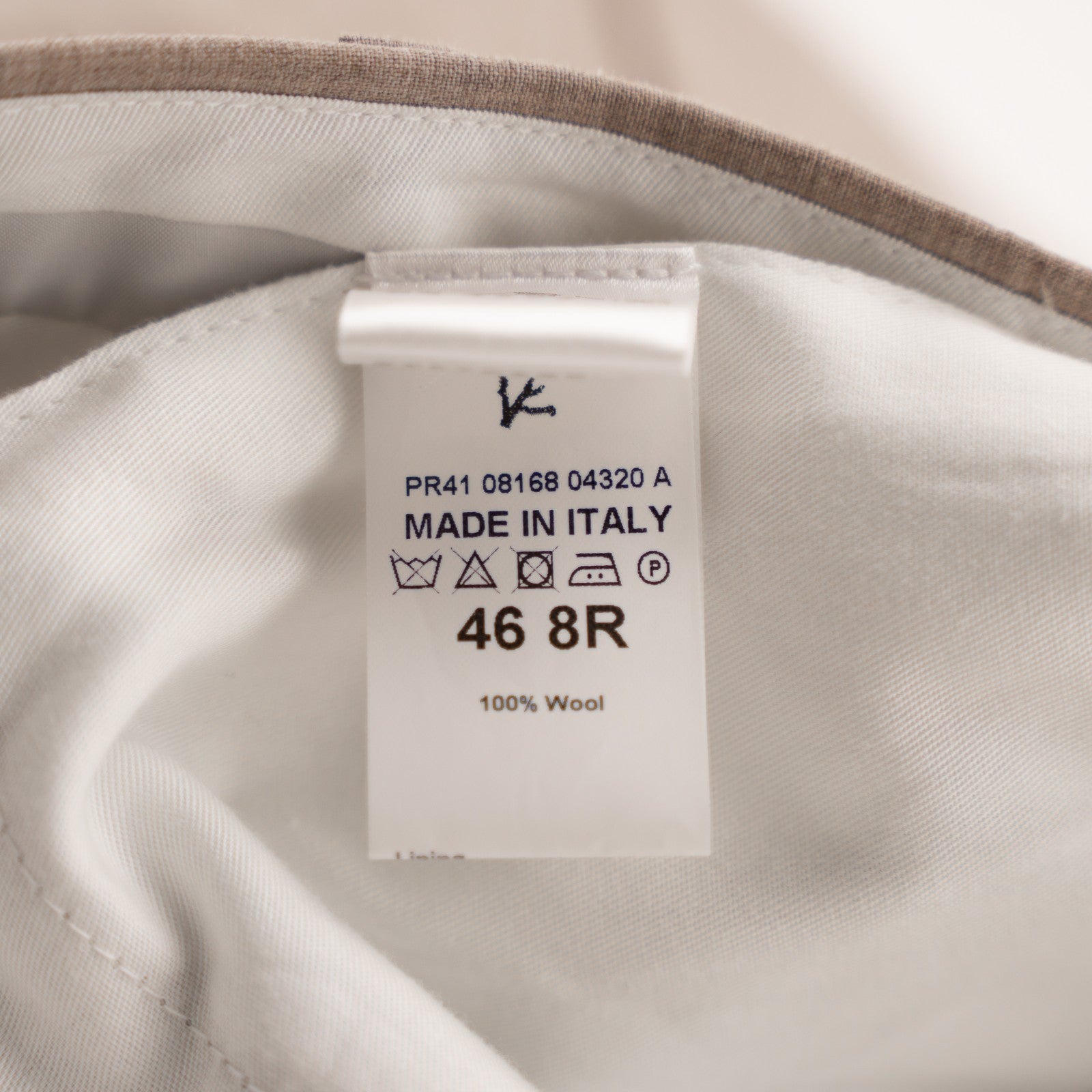 1550$ ISAIA Hand-Sewn Tapered Dress Pant Fine Wool Solid Beige 30 US / 46 EU 8R