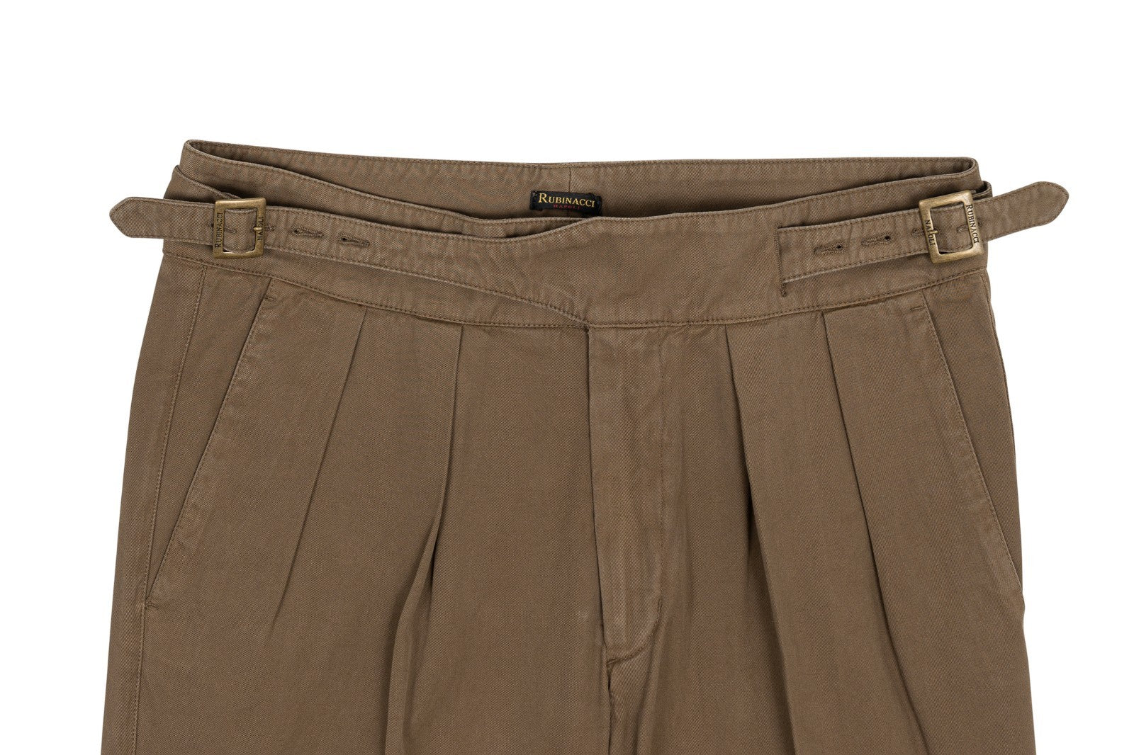 650$ RUBINACCI NAPOLI "Manny" Brown Cotton High Rise Pant Gurkha 30 US / 46 EU