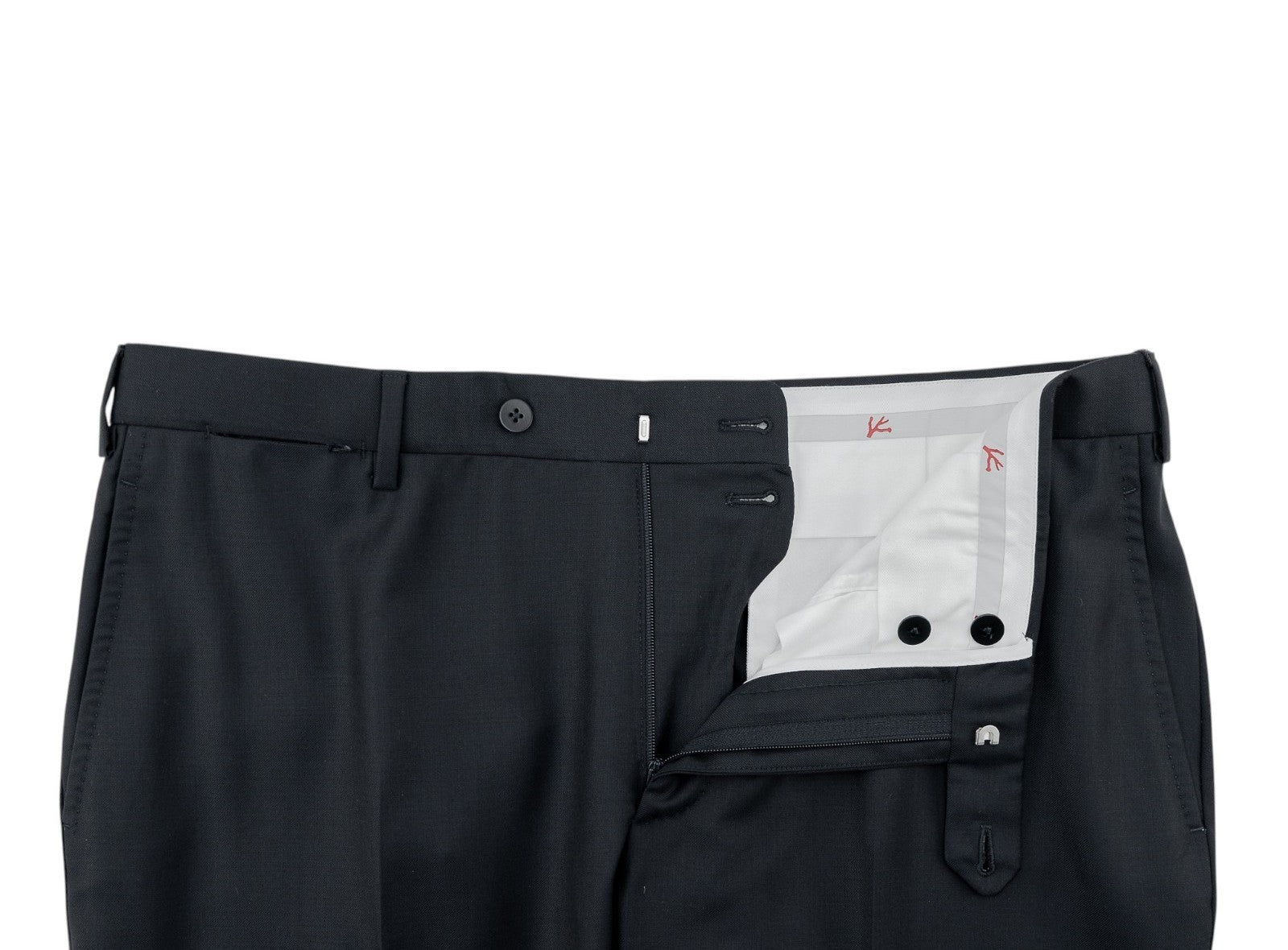 1550$ ISAIA Hand-Sewn Tapered Dress Pant Fine Wool Blue Navy 36 US / 52 EU 7R