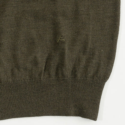 1100$ ISAIA NAPOLI Dark Green Sweater Crewneck 100% Wool Size S