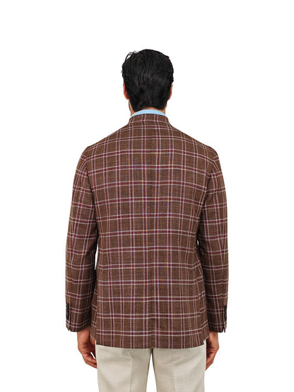 $1940 RUBINACCI NAPOLI Brown Sahariana Guru Jacket Wool / Silk  40 US / 50 EU