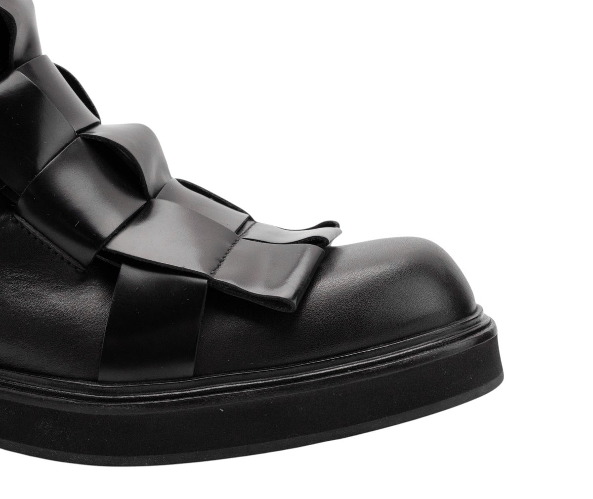 2020$ GIORGIO ARMANI High-Top Boots Shoes Bukled Black Leather 10 UK 11 US 44 IT