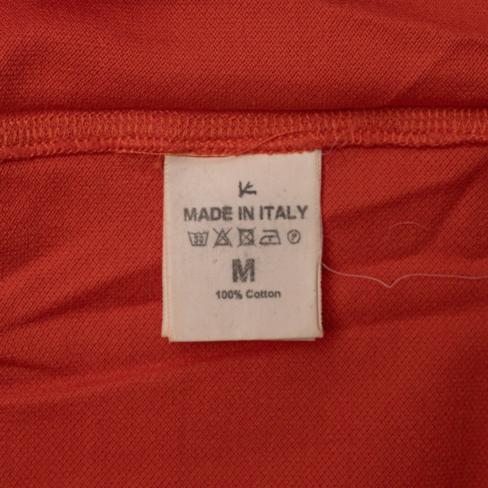 575$ ISAIA NAPOLI Garment Dyed Cotton Piquet Short Sleeve Polo Orange Size M