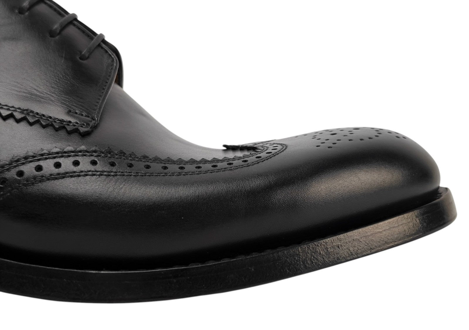 1350$ TESTONI GOODYEAR Construction Shoes Lux Calf Black 8 UK / 9 US / 42 IT