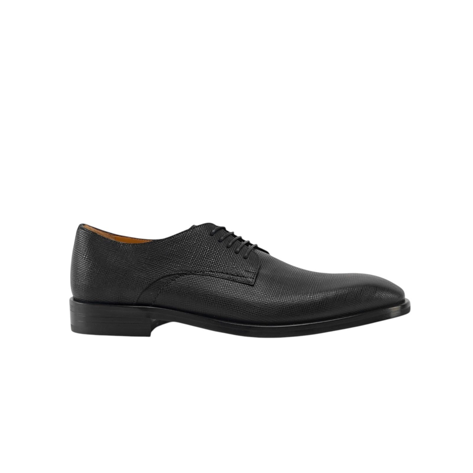 1200$ TESTONI Derby Shoes Saffiano Lux Soft Calf Black 8 UK / 9 US / 42 IT