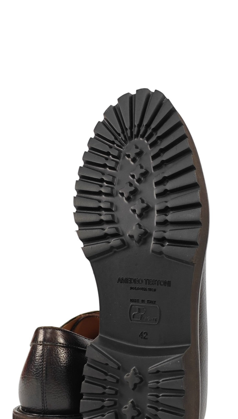 960$ TESTONI "Custoza" Oxford Shoes Buffalo Printed Calf Cigar 8 UK  9 US  42 IT