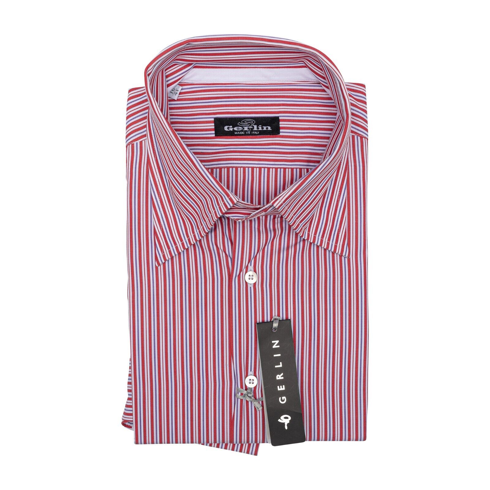 750$ LUXURY GERLIN Shirt Triple Buttons ALUMO Cotton 16 - 41 9Q BIJAN
