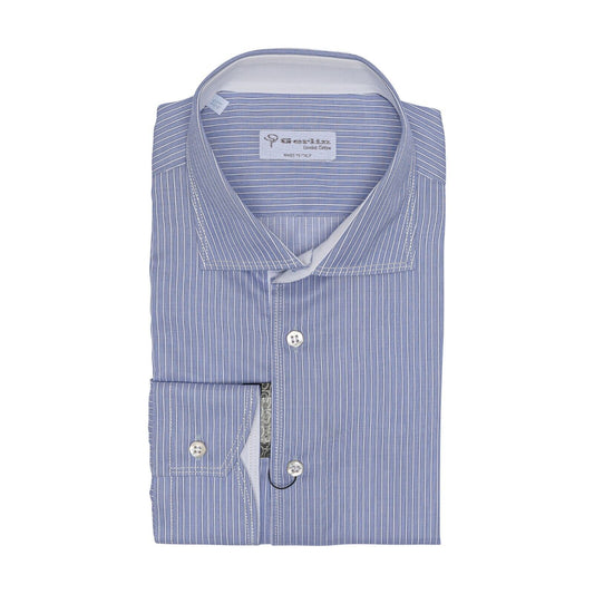 690$ LUXURY GERLIN Shirt Striped DOUBLE STITCHING Cotton 16  41 1E ZILLI