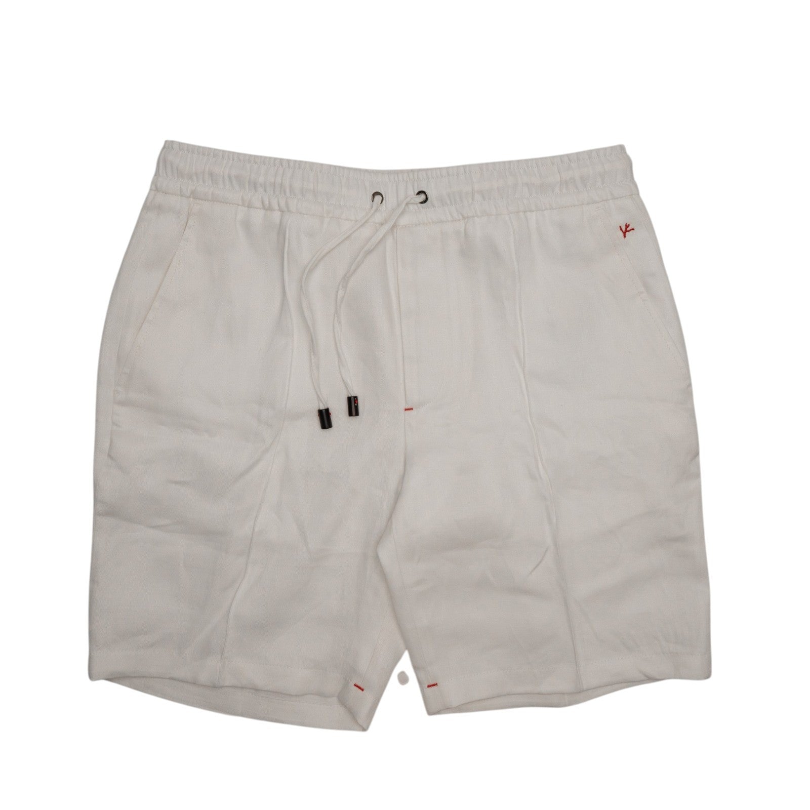 985$ ISAIA White Drawstring Short Pant 100% Linen Regular Fit 36 US / 52 EU