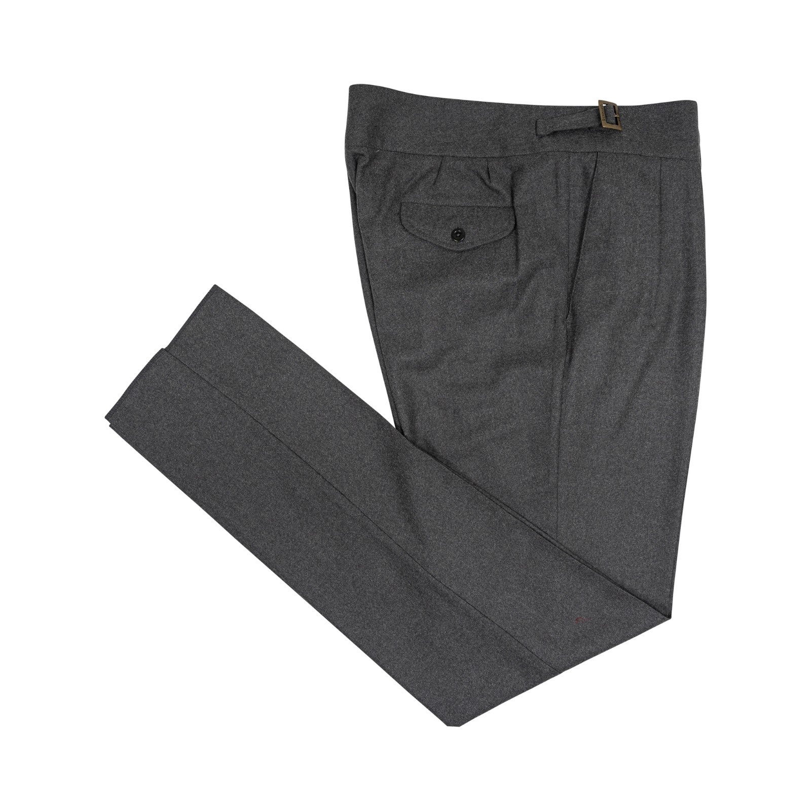 670$ RUBINACCI NAPOLI "Manny" Gray Flannel Wool High Rise Pant 36 US / 52 EU