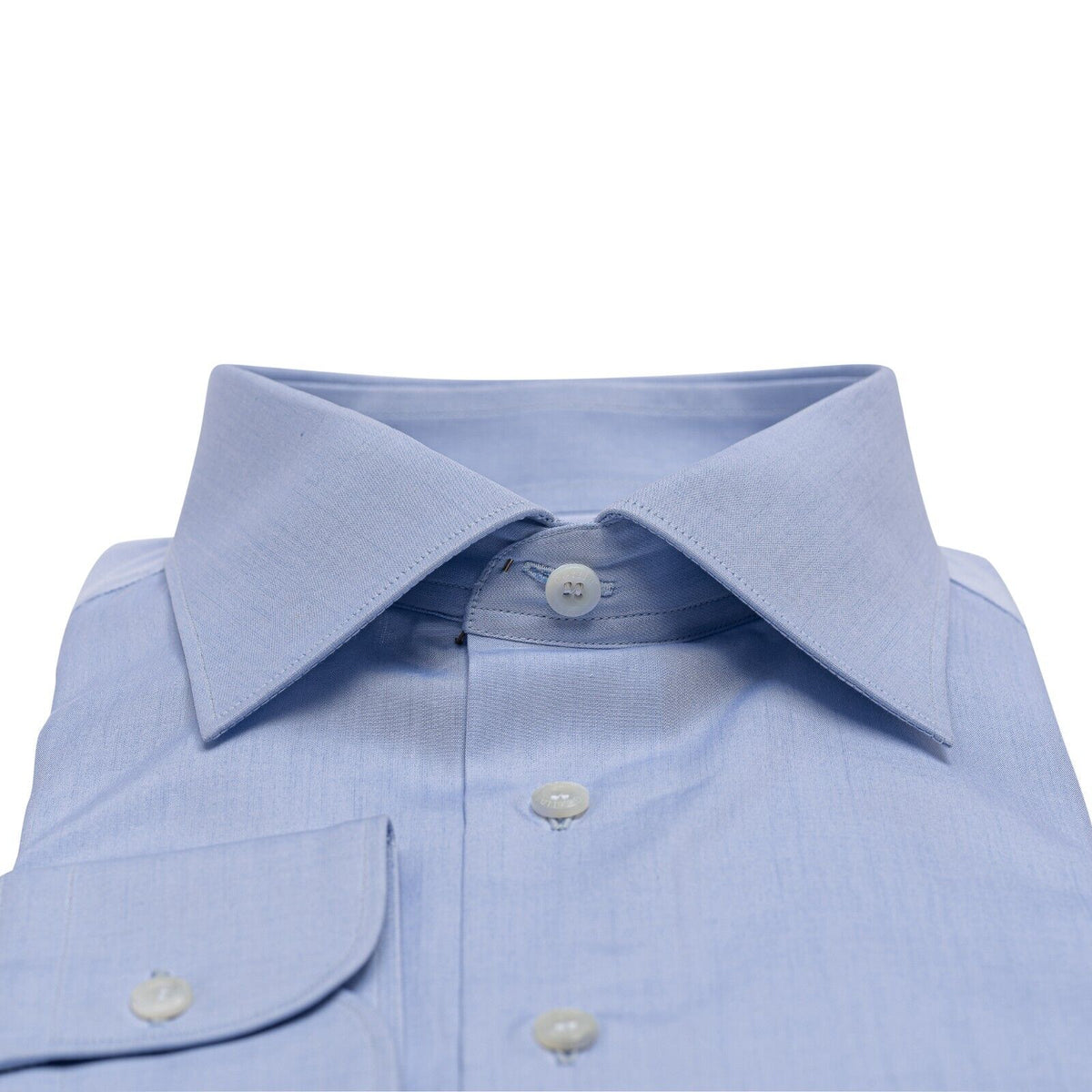 690$ ITALIAN LUXURY GERLIN Shirt Light Blue Fine Cotton  1AS ZILLI