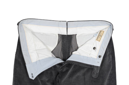 625$ RUBINACCI NAPOLI "Luca" Gray Cotton Corduroy Trouser Pant Made in Napoli