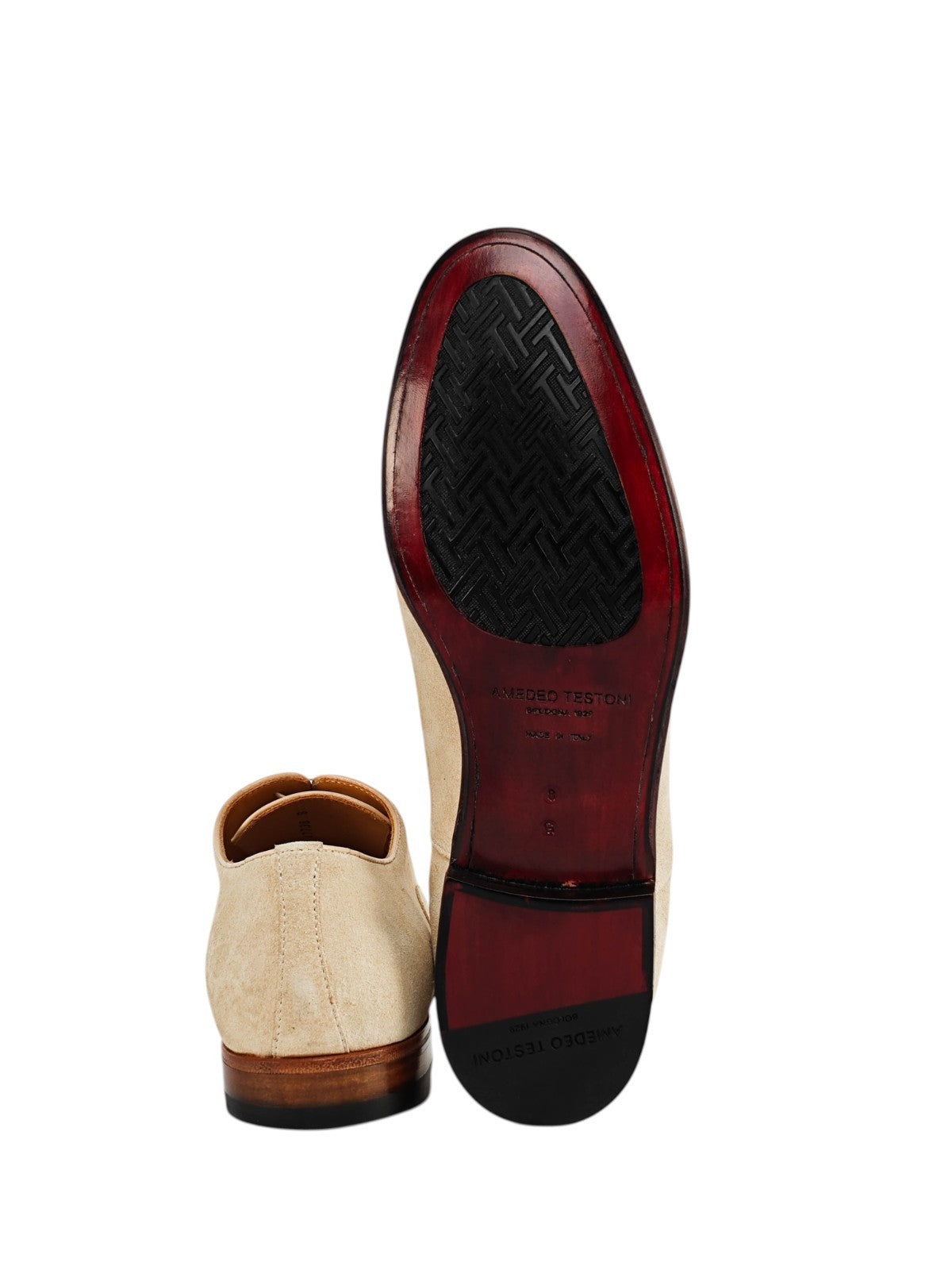 950$ TESTONI Bologna 1929 " Portonovo " Oxford Suede Beige 8 UK / 9 US / 42 IT