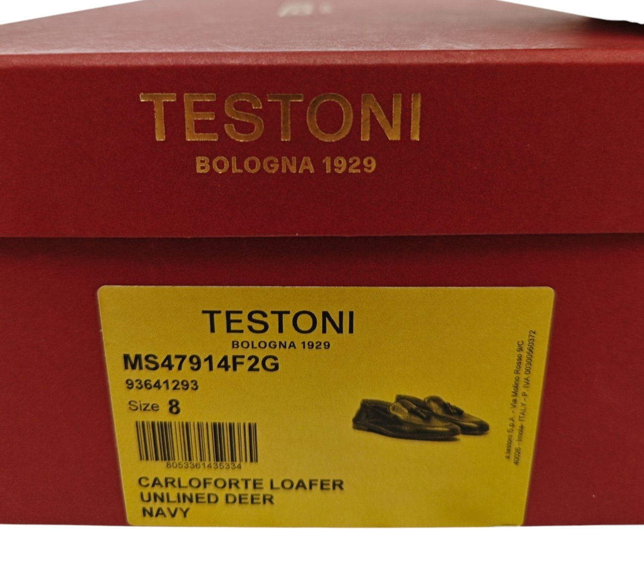 1250$ TESTONI "Carloforte" Unlined Loafer Shoes Deerskin Blue   8 UK 9 US  42 IT