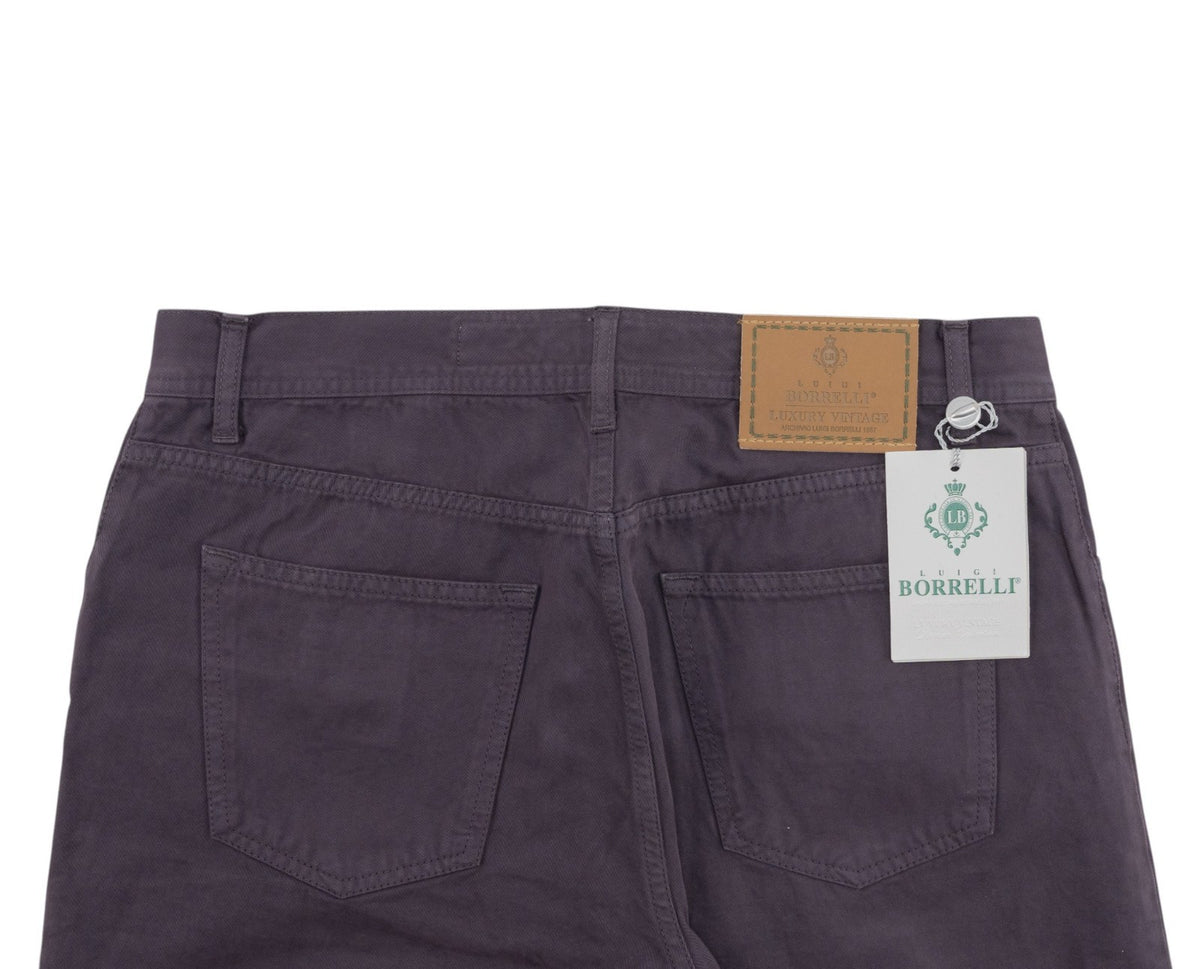 415$ LUIGI BORRELLI NAPOLI Purple Denim Jeans Pant Twill Cotton 34 US / 50 EU