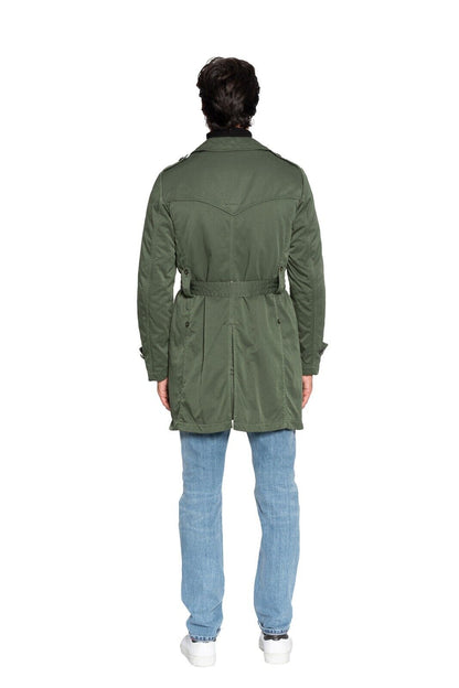 750$ M.I.D.A TOKYO-FIRENZE Trench Coat Parka Padded Miltary Green Made in Italy