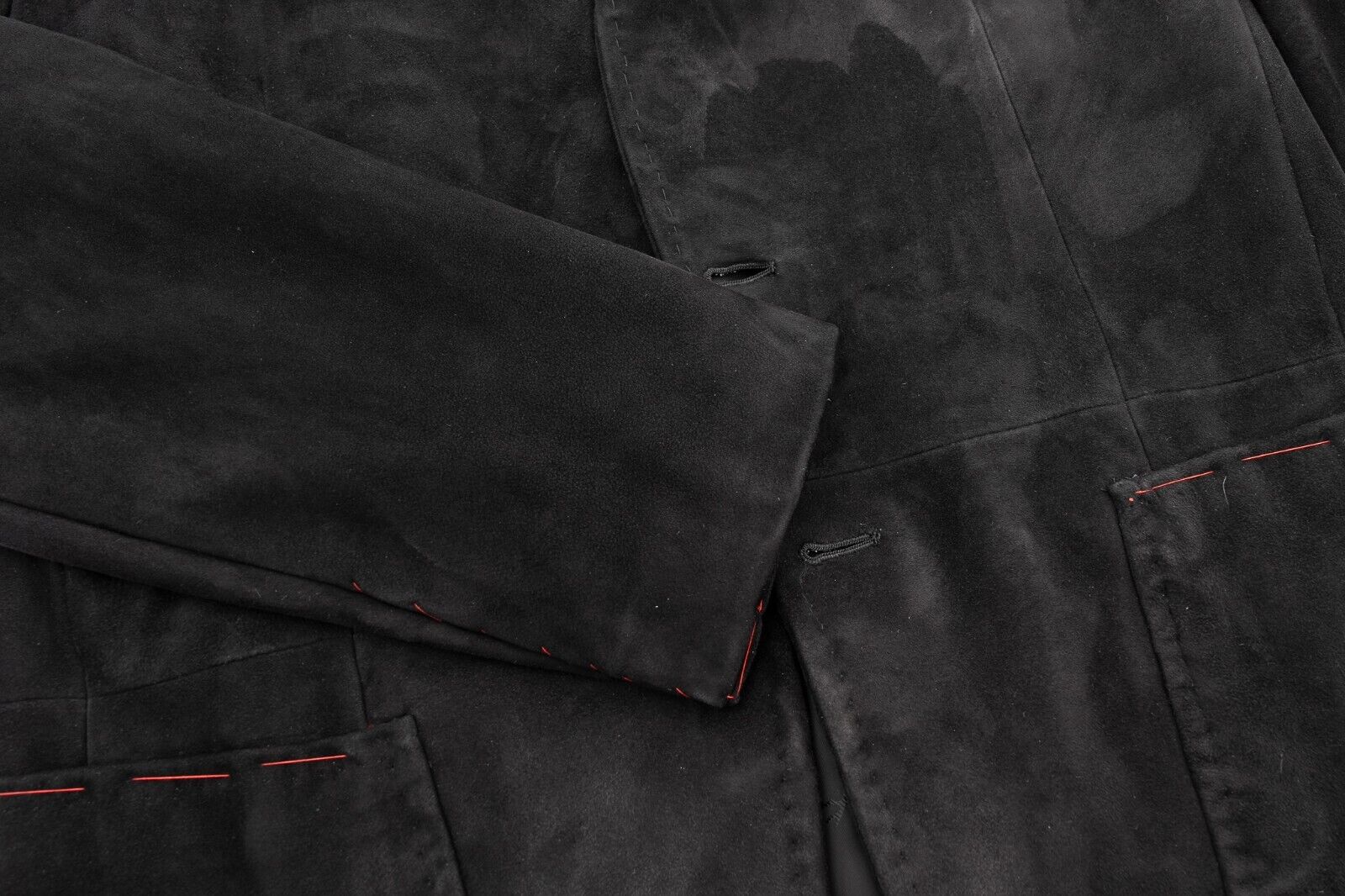 6500$ ISAIA Black Jacket Sport Coat Suede 100% Lambskin  38 US / 48 EU