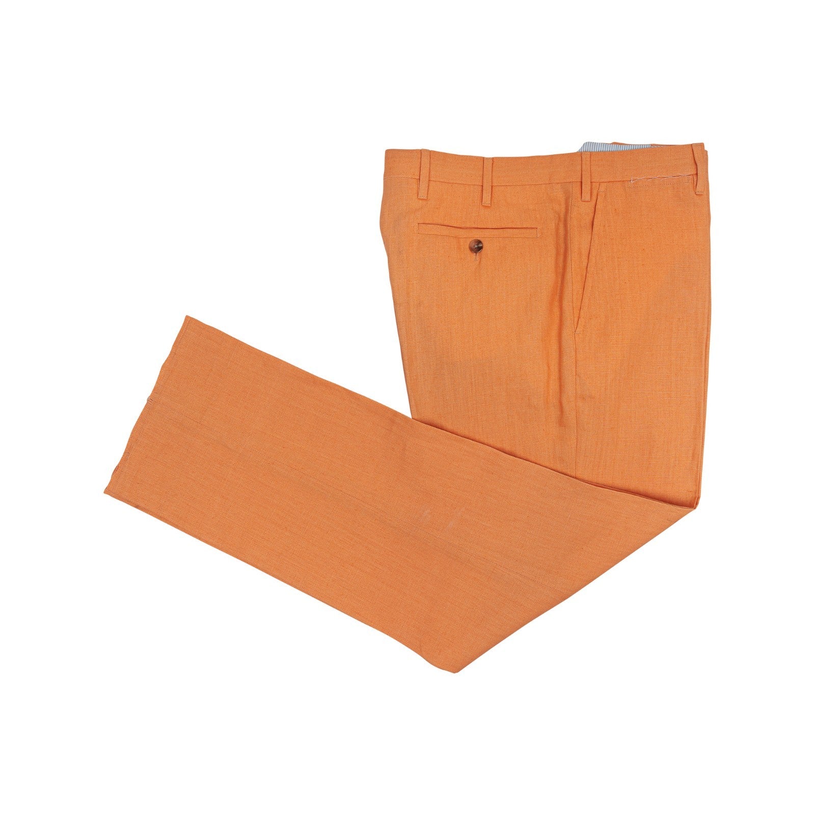 625$ RUBINACCI NAPOLI Orange 100% Linen Trouser Pant 34 US / 50 EU