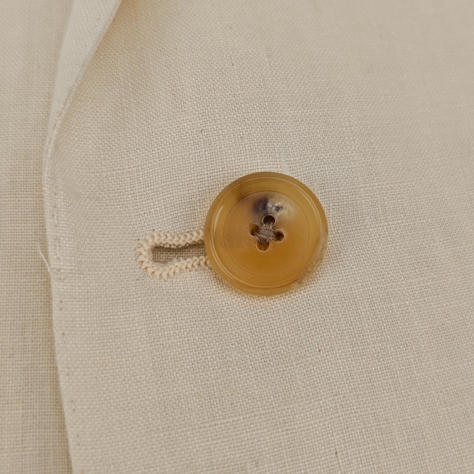 2000$ RAFFAELE CARUSO Ivory Handmade Suit 100% Linen 44 US / 54 IT