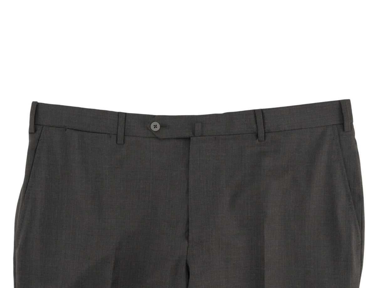 $6550 ISAIA NAPOLI "Capri" Charcoal Gray Suit Hand-Sewn Fine Wool Micro Checks