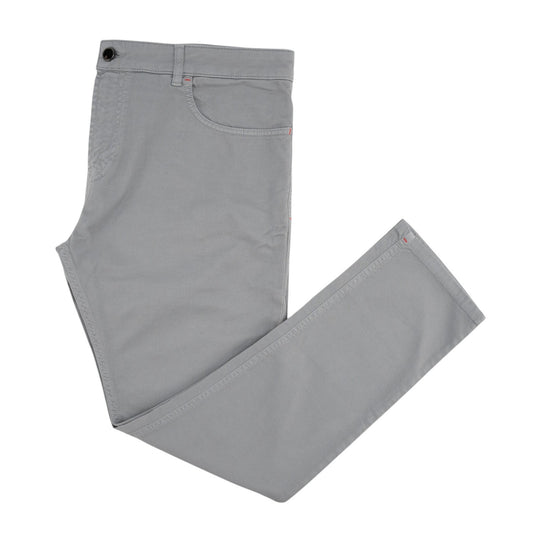 690$ ISAIA NAPOLI Gray 5 Pockets Jeans Pant Denim Cotton Regular 40 US / 56 EU