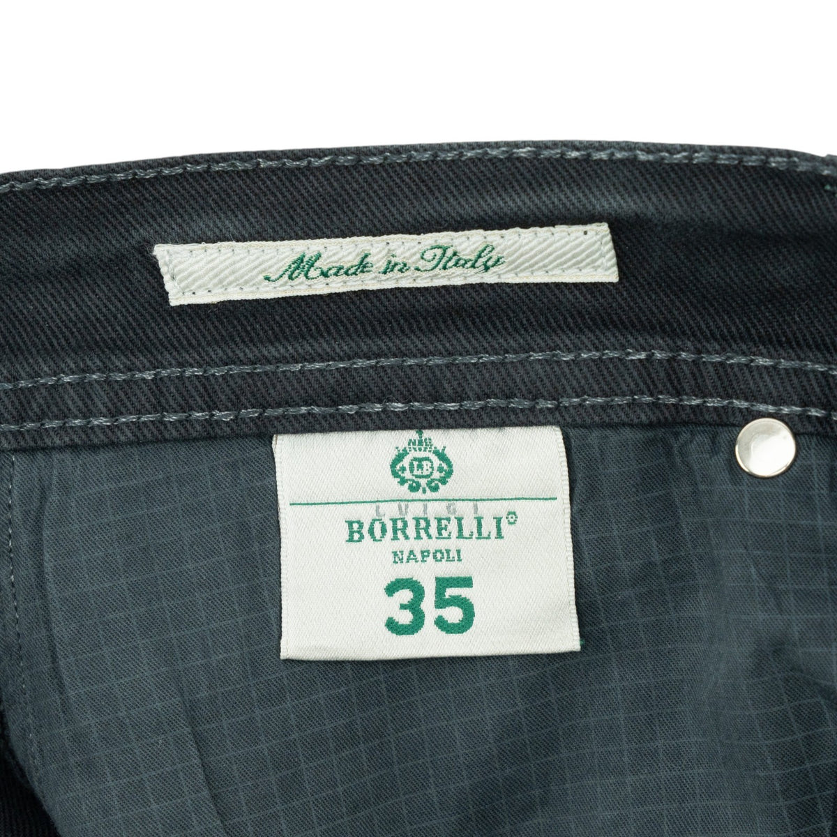 415$ LUIGI BORRELLI NAPOLI Dark Blue Denim Jeans Pant Cotton 35 US / 51 EU