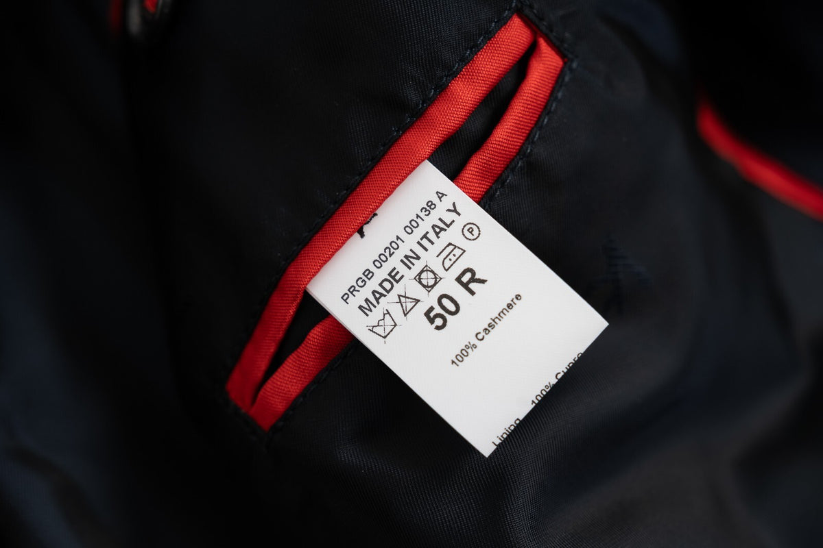 3900$ ISAIA NAPOLI Blue Navy Jacket Vest 100% Cashmere & Leather Details