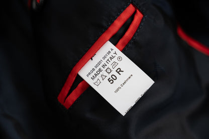 3900$ ISAIA NAPOLI Blue Navy Jacket Vest 100% Cashmere & Leather Details