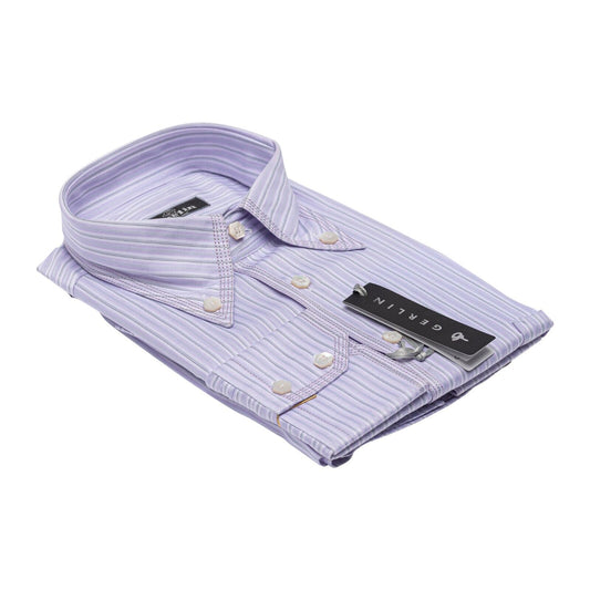 690$ LUXURY GERLIN Shirt Point Collar Lilac Cotton 16 - 41 - 7U BIJAN