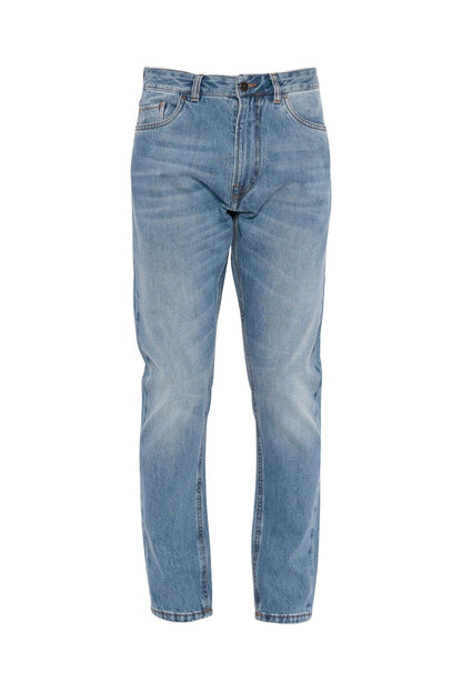 690$ ISAIA NAPOLI Light Blue Denim 5 Pockets Jeans Trousers Pant Regular Cotton