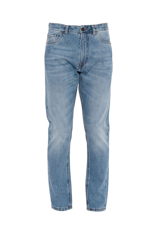 690$ ISAIA NAPOLI Light Blue Denim 5 Pockets Jeans Trousers Pant Regular Cotton