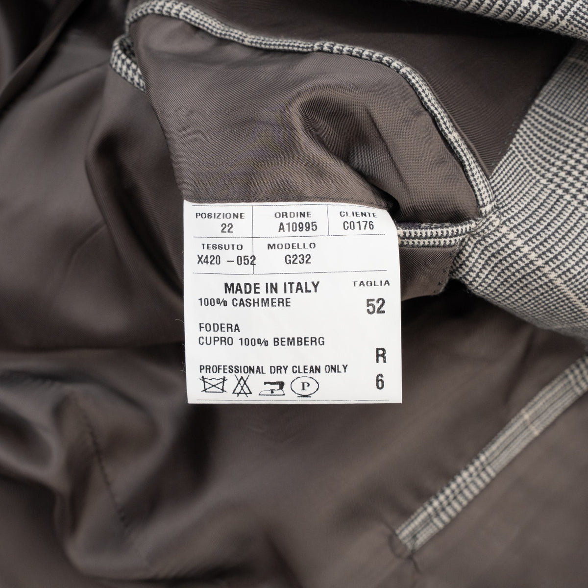 2200$ RAFFAELE CARUSO Gray 3/2 Roll Sport Coat 100% Cashmere 42 US / 52 IT