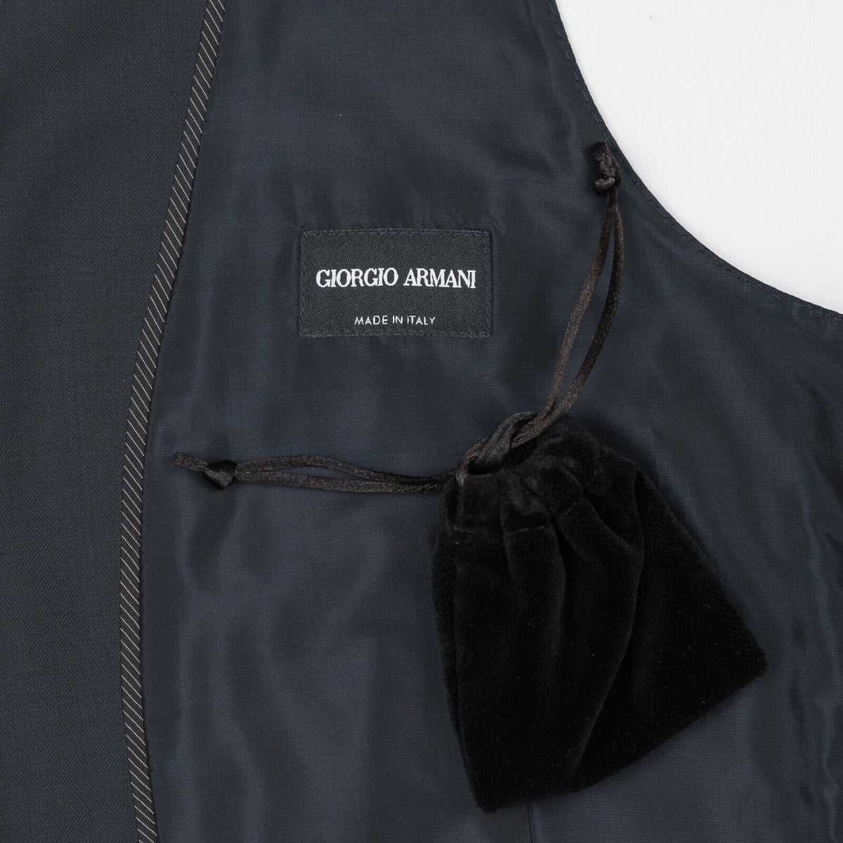$1280 GIORGIO ARMANI Black Label Vest WOOL CASHMERE Blue Midnight 36 US / 46 EU