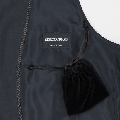 $1280 GIORGIO ARMANI Black Label Vest WOOL CASHMERE Blue Midnight 36 US / 46 EU