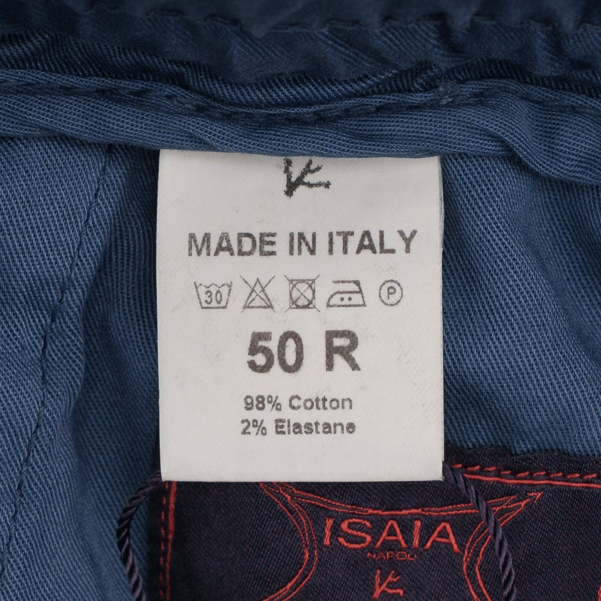 1150$ ISAIA NAPOLI Blue Drawstring Cargo Pant Cotton Relaxed Fit 34 US / 50 IT