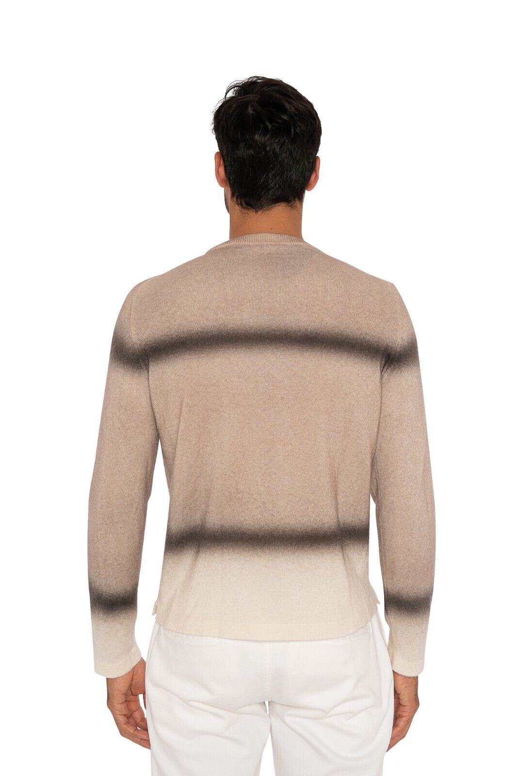 1600$ ISAIA NAPOLI Brown Sweater Crewneck Extra Soft Cashmere Size M Slim Fit