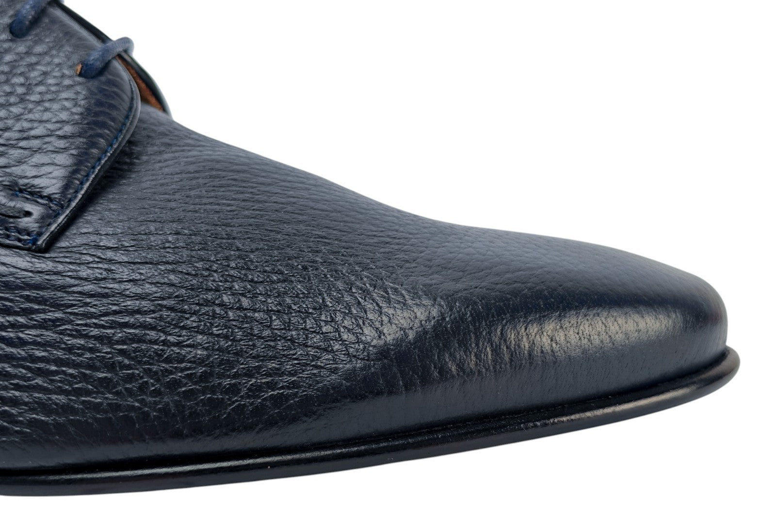 1200$ TESTONI "Portonovo" Blue Derby Shoes Soft Deerskin 8 UK / 9 US / 42 IT