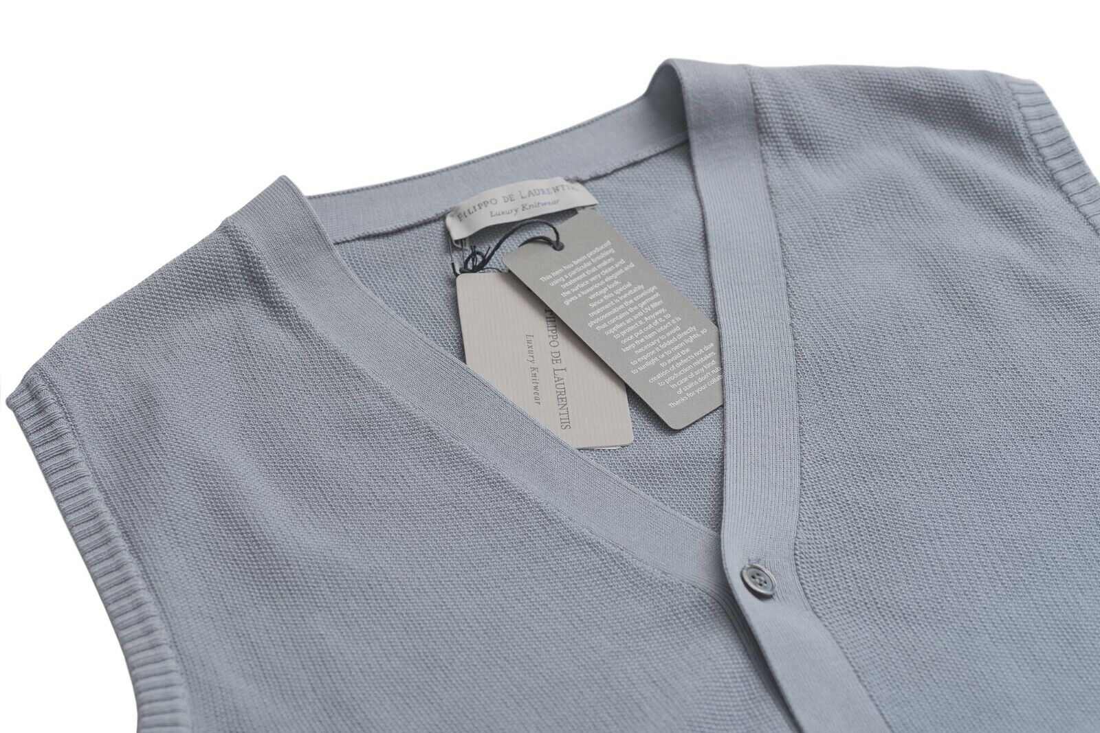 FILIPPO DE LAURENTIIS Slate Gray Sweater Cardigan Cotton Made in Italy 46EU  (S)