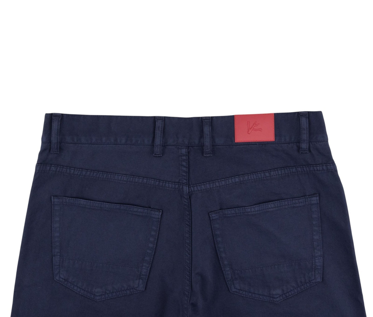 850$ ISAIA NAPOLI "Chiaia" Blue Chino Sport Pant Cotton  Cashmere - Leather Tag