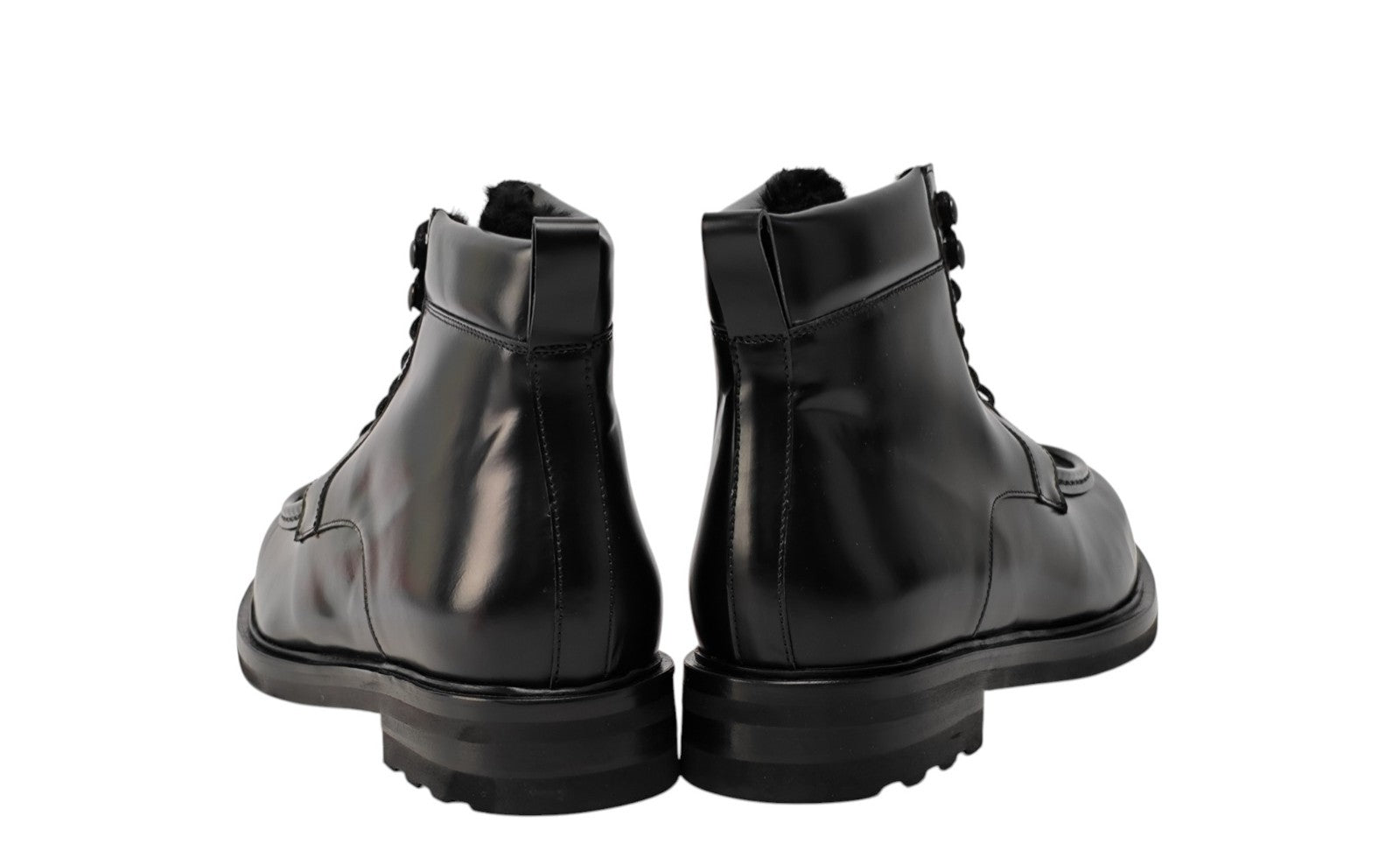 1550$ TESTONI Combat Boot Shoes Brush Off Calf / Fur Lining 8 UK / 9 US / 42 IT