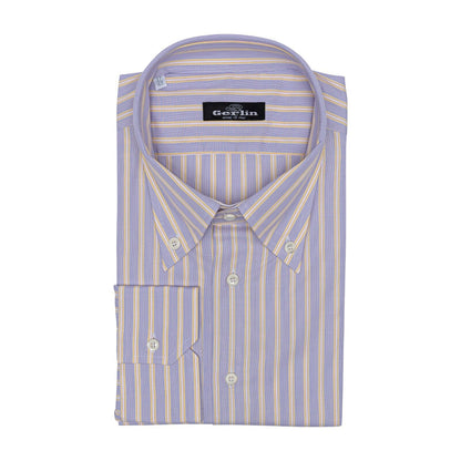690$ LUXURY GERLIN Shirt Striped Lilac T.Mason Cotton 3P ZILLI