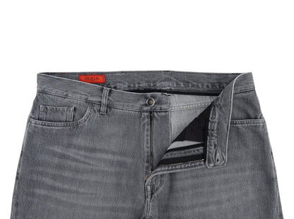 795$ ISAIA Gray Denim Jeans 5 Pocket Pant Cotton 38 US/54 EU Regular Fit