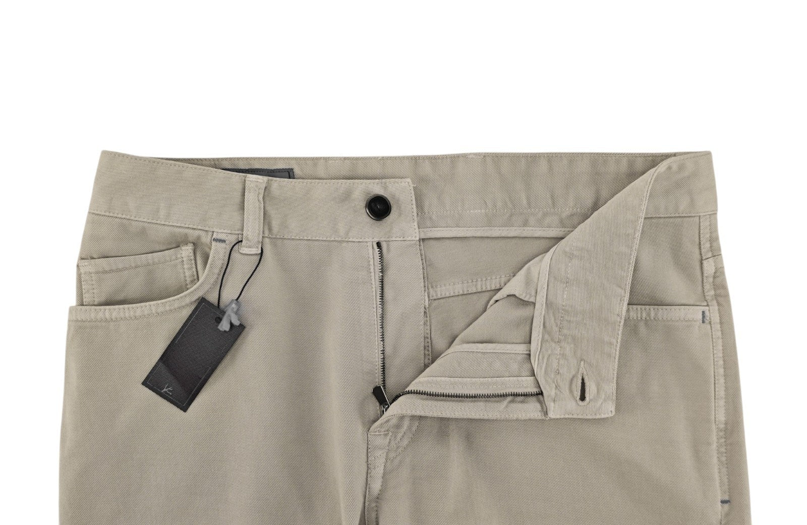 750$ ISAIA NAPOLI Beige 5 Pockets Casual Pant Twill Cotton 34 US / 50 EU R