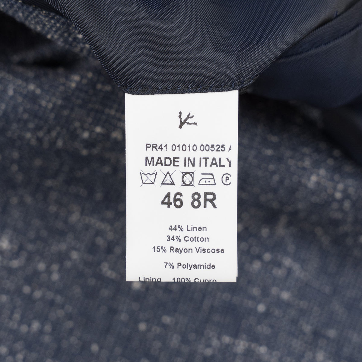 $6300 ISAIA NAPOLI "Capri" Blue Suit Bouclè Linen / Cotton 36 US / 46 EU 8R