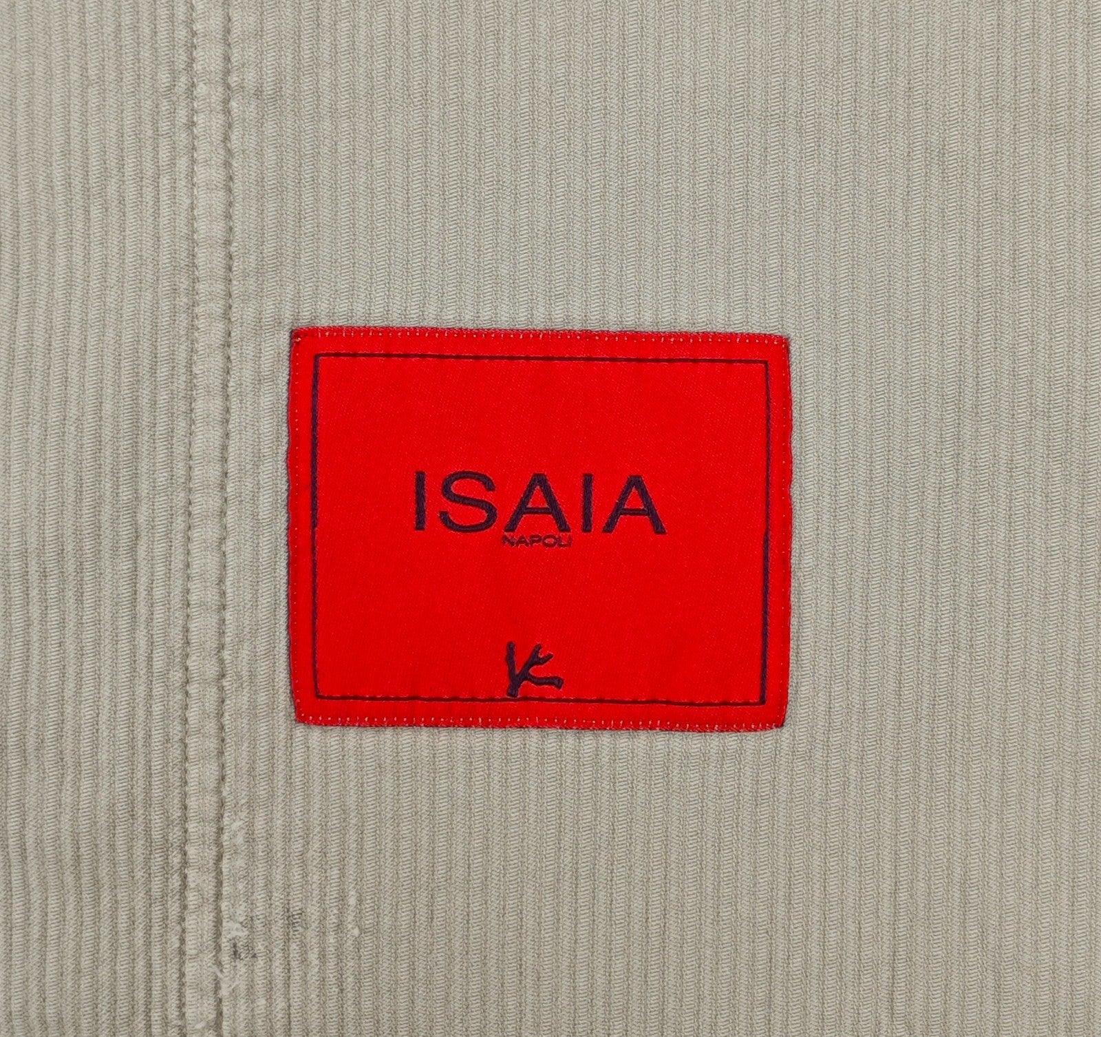 $1250 ISAIA NAPOLI "Comfort" Beige Hand-Sewn Overshirt Jacket Cordoroy Cotton