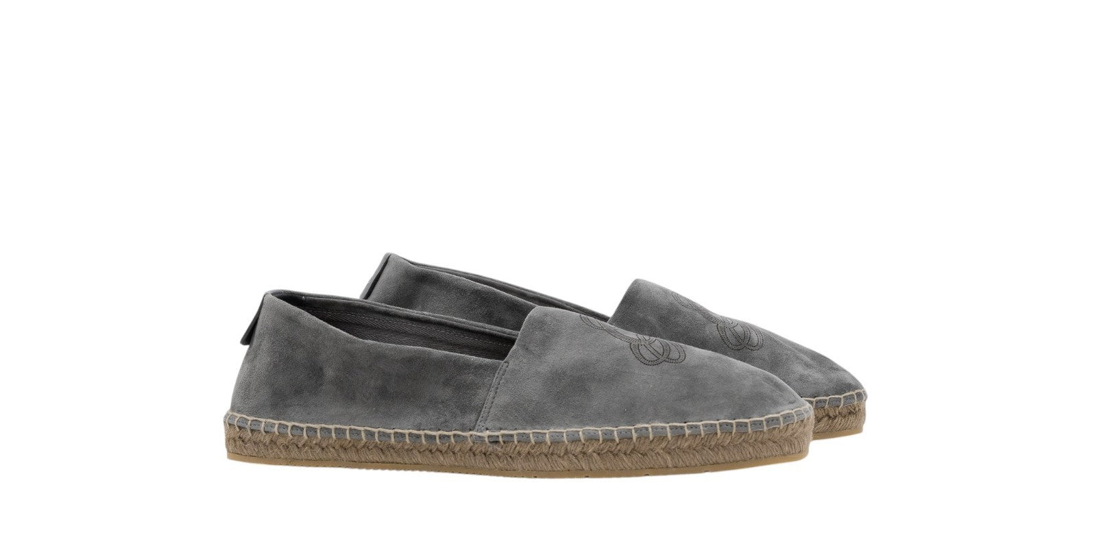 600$ GIORGIO ARMANI Espadrillas Shoes Gray Leather "LOGO" 10 UK / 11 US / 44 IT